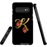 For Samsung Galaxy S10 Case, Tough Protective Back Cover, Embellished Letter K | Protective Cases | iCoverLover.com.au
