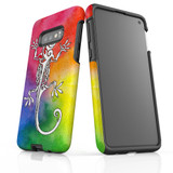 For Samsung Galaxy S10e Case, Tough Protective Back Cover, Rainbow Lizard | Protective Cases | iCoverLover.com.au