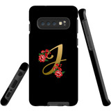 For Samsung Galaxy S10 Case, Tough Protective Back Cover, Embellished Letter J | Protective Cases | iCoverLover.com.au