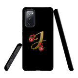 For Samsung Galaxy S20 FE Fan Edition Case, Tough Protective Back Cover, Embellished Letter J | Protective Cases | iCoverLover.com.au