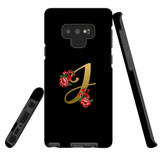 For Samsung Galaxy Note 9 Case, Tough Protective Back Cover, Embellished Letter J | Protective Cases | iCoverLover.com.au