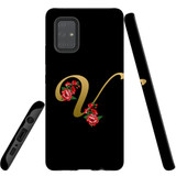 For Samsung Galaxy A71 5G Case, Tough Protective Back Cover, Embellished Letter V | Protective Cases | iCoverLover.com.au