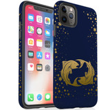 For iPhone 14 Pro Max/14 Pro/14 and older Case, Protective Back Cover, Pisces Drawing | Shockproof Cases | iCoverLover.com.au