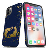 For iPhone 14 Pro Max/14 Pro/14 and older Case, Protective Back Cover, Pisces Drawing | Shockproof Cases | iCoverLover.com.au