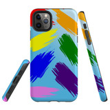 For iPhone 11 Pro Case, Tough Protective Back Cover, Rainbow Brushes | Protective Cases | iCoverLover.com.au