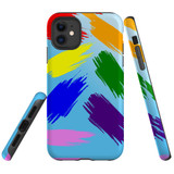 For iPhone 11 Case, Tough Protective Back Cover, Rainbow Brushes | Protective Cases | iCoverLover.com.au