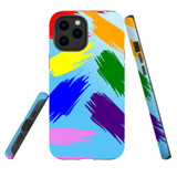 For iPhone 12 Pro Max Case, Tough Protective Back Cover, Rainbow Brushes | Protective Cases | iCoverLover.com.au