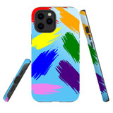 For iPhone 12 / 12 Pro Case, Tough Protective Back Cover, Rainbow Brushes | Protective Cases | iCoverLover.com.au