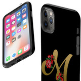 For iPhone 14 Pro Max/14 Pro/14 and older Case, Protective Back Cover, Embellished Letter M | Shockproof Cases | iCoverLover.com.au