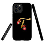 For iPhone 12 / 12 Pro Case, Tough Protective Back Cover, Embellished Letter T | Protective Cases | iCoverLover.com.au