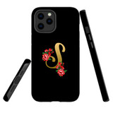 For iPhone 12 / 12 Pro Case, Tough Protective Back Cover, Embellished Letter S | Protective Cases | iCoverLover.com.au