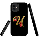 For iPhone 12 mini Case, Tough Protective Back Cover, Embellished Letter U | Protective Cases | iCoverLover.com.au