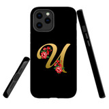 For iPhone 12 / 12 Pro Case, Tough Protective Back Cover, Embellished Letter U | Protective Cases | iCoverLover.com.au