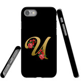 For iPhone SE 5G (2022), SE (2020) / 8 / 7 Case, Tough Protective Back Cover, Embellished Letter U | Protective Cases | iCoverLover.com.au
