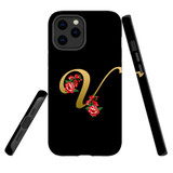 For iPhone 12 / 12 Pro Case, Tough Protective Back Cover, Embellished Letter V | Protective Cases | iCoverLover.com.au