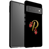 For Google Pixel 6 Pro Case Tough Protective Cover Embellished Letter P