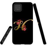 For Google Pixel 7, 6 Pro, 5, 4A 5G, 4A, 4 XL, 4 Case, Tough Protective Back Cover, Embellished Letter H | Protective Cases | iCoverLover.com.au
