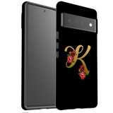 For Google Pixel 6 Pro Case Tough Protective Cover Embellished Letter K