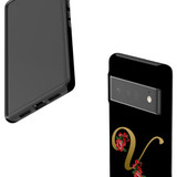 For Google Pixel 6 Pro Case Tough Protective Cover Embellished Letter V