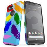 For Google Pixel 3 Case, Tough Protective Back Cover, Rainbow Brushes | Protective Cases | iCoverLover.com.au