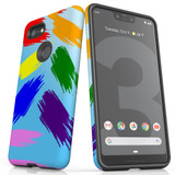For Google Pixel 3 XL Case, Tough Protective Back Cover, Rainbow Brushes | Protective Cases | iCoverLover.com.au