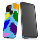 For Google Pixel 4a 5G Case, Tough Protective Back Cover, Rainbow Brushes | Protective Cases | iCoverLover.com.au