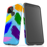 For Google Pixel 5 Case, Tough Protective Back Cover, Rainbow Brushes | Protective Cases | iCoverLover.com.au