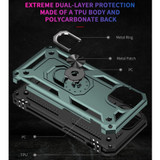 For iPhone 13 Pro Max, 13, 13 Pro, 13 mini Case, Protective Shockproof TPU/PC Cover, Ring Holder, Dark Green | Armour Cases | iCoverLover.com.au