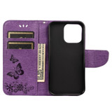 For iPhone 13 Pro Max, 13, 13 Pro, 13 mini Case, Vintage Butterflies Pattern Wallet Cover, Stand, Purple | PU Leather Cases | iCoverLover.com.au