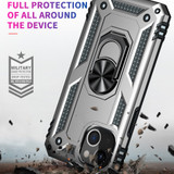 For iPhone 13 Pro Max, 13, 13 Pro, 13 mini Case, Protective Shockproof TPU/PC Cover, Ring Holder, Silver | Armour Cases | iCoverLover.com.au