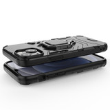 For iPhone 13 Pro Max, 13, 13 mini Case, Shockproof PC/TPU Protective Cover with Magnetic Ring Holder, Black | Plastic Cases | iCoverLover.com.au