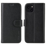 For iPhone 13 mini Case iCoverLover Black Genuine Cow Leather Wallet Folio Cover