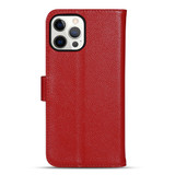iPhone 13 Pro Max, 13, 13 Pro, 13 mini Case, Genuine Cowhide Leather Wallet Cover, Stand, Red | iCoverLover Australia