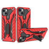 iPhone 13 Mini Case, Armour Strong Shockproof Tough Cover with Kickstand, Red