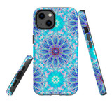 For iPhone 13 Case, Protective Back Cover, Psychedelic Blues | Shielding Cases | iCoverLover.com.au