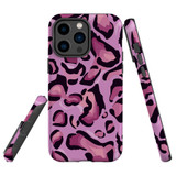 For iPhone 14 Pro Case Tough Protective Cover, Magenta Leopard Pattern | Shielding Cases | iCoverLover.com.au
