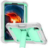 For iPad mini 6 Case,Silicone + PC Shockproof Protective Case, Holder, Gray + Green | iPad mini Cases | iCoverLover.com.au