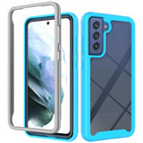 For Samsung Galaxy S21 FE Case, Solid Protective Armour Cover, Clear Back, Baby Blue | iCoverLover Australia
