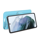 For Samsung Galaxy S21 FE Case, Lychee Texture, Protective PU Leather Wallet Cover, Blue | iCoverLover.com.au