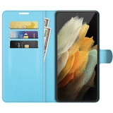 For Samsung Galaxy S22 Ultra/S22+ Plus/S22 Case, Lychee Texture Folio PU Leather Wallet Cover, Blue | Folio Cases | iCoverLover.com.au