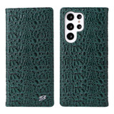 Samsung Galaxy S22 Ultra, S22+ Plus, S22 Case, Real Leather Fierre Shann Crocodile Pattern Cover, Green | iCoverLover AU