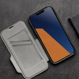 EFM Monaco Leather Wallet Case Armour D3O 5G Signal Plus Cover for iPhone 13 Pro Max, 13 Pro, 12/12 Pro, Black/Space Grey | iCoverLover Australia