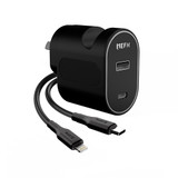 EFM 30W Dual Port Wall Charger With Type C to Lightning Cable 1M, Black | iCoverLover.com.au