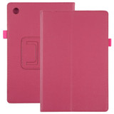 For Samsung Galaxy Tab A8 10.5in (2021) Case, Lychee Texture Solid Colour, PU Leather Cover, Rose Red | Folio Cases | iCoverLover.com.au