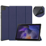 For Samsung Galaxy Tab A8 10.5in (2021) Case, 3-Fold Holder, PU Leather Cover, Dark Blue | Folio Cases | iCoverLover.com.au