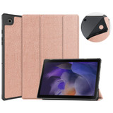 For Samsung Galaxy Tab A8 10.5in (2021) Case, 3-Fold Holder, PU Leather Cover, Rose Gold | Folio Cases | iCoverLover.com.au