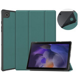 For Samsung Galaxy Tab A8 10.5in (2021) Case, 3-Fold Holder, PU Leather Cover, Dark Green | Folio Cases | iCoverLover.com.au