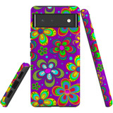 For Google Pixel Case, Protective Back Cover, Purple Floral Design | Shielding Cases | iCoverLover.com.au