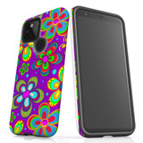 For Google Pixel 4a 5G Case, Protective Back Cover,Purple Floral Design | Shielding Cases | iCoverLover.com.au