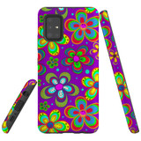 For Samsung Galaxy A51 5G Case, Protective Back Cover,Purple Floral Design | Shielding Cases | iCoverLover.com.au